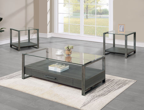 Mardo Gray Coffee Table with Drawer