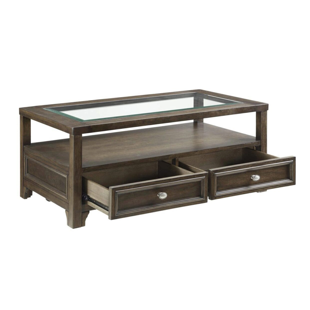 Auburn Transitional Charcoal Brown Wood Cocktail Table from Homelegance - Luna Furniture