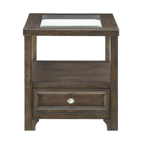 Auburn Transitional Charcoal Brown Wood End Table from Homelegance - Luna Furniture