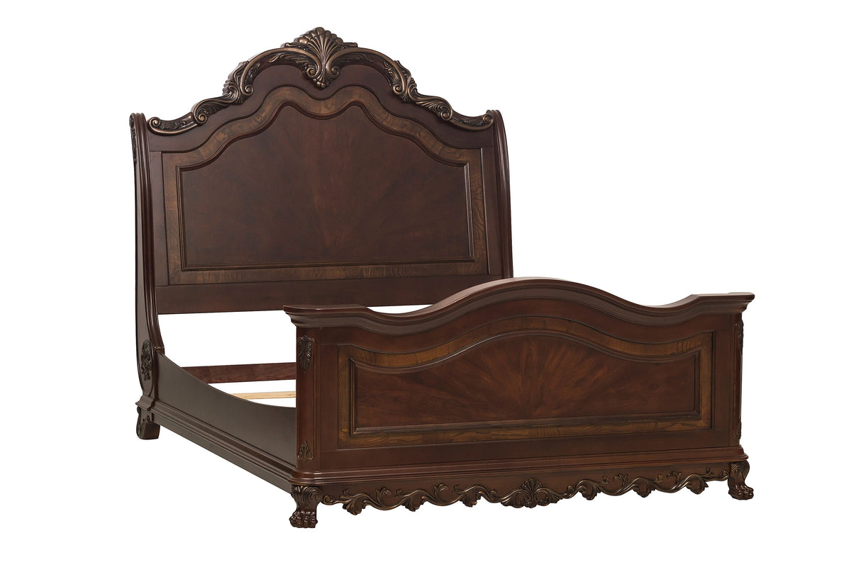 Deryn Park Cherry Sleigh Bedroom Set from Homelegance - Luna Furniture