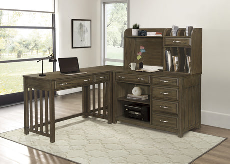 Blanche Brown Gray Desk with Hutch from Homelegance - Luna Furniture