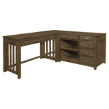 Blanche Brown Gray 3-Piece Corner Desk from Homelegance - Luna Furniture