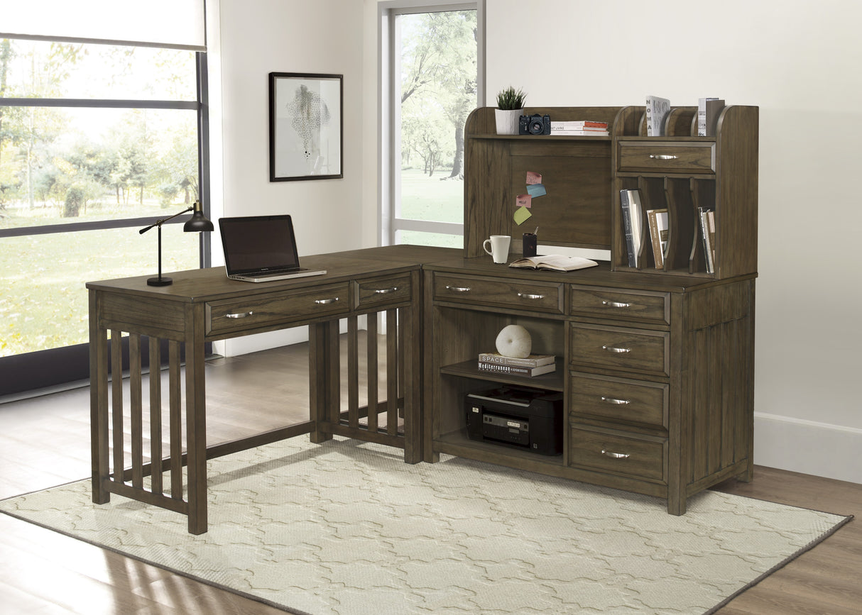Blanche Brown Gray 3-Piece Corner Desk from Homelegance - Luna Furniture