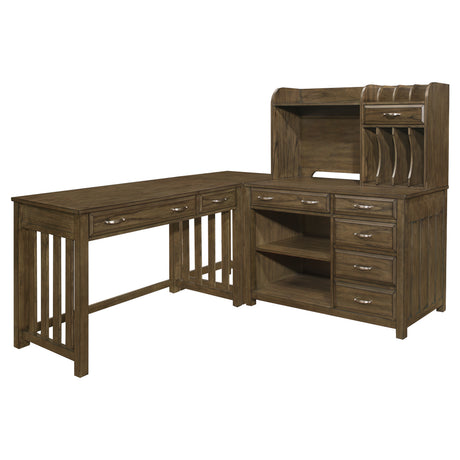 Blanche Brown Gray 4-Piece Corner Desk from Homelegance - Luna Furniture