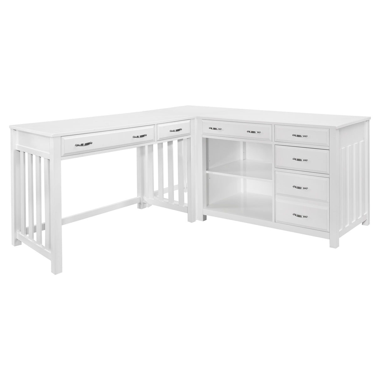 Blanche White 3-Piece Corner Desk from Homelegance - Luna Furniture