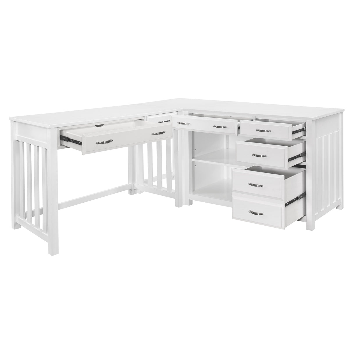 Blanche White 3-Piece Corner Desk from Homelegance - Luna Furniture