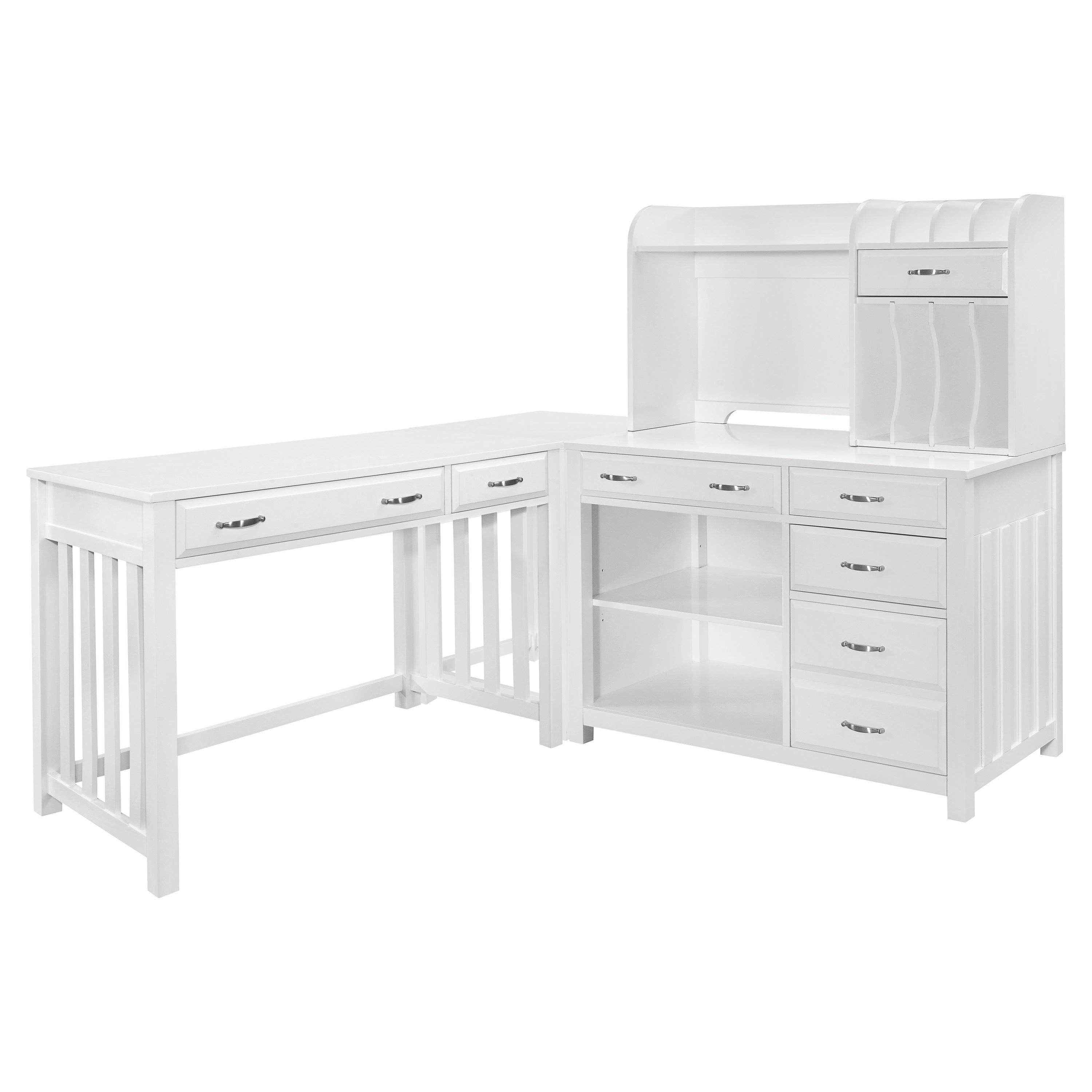 Blanche White 4-Piece Corner Desk from Homelegance - Luna Furniture