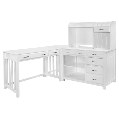 Blanche White 4-Piece Corner Desk from Homelegance - Luna Furniture