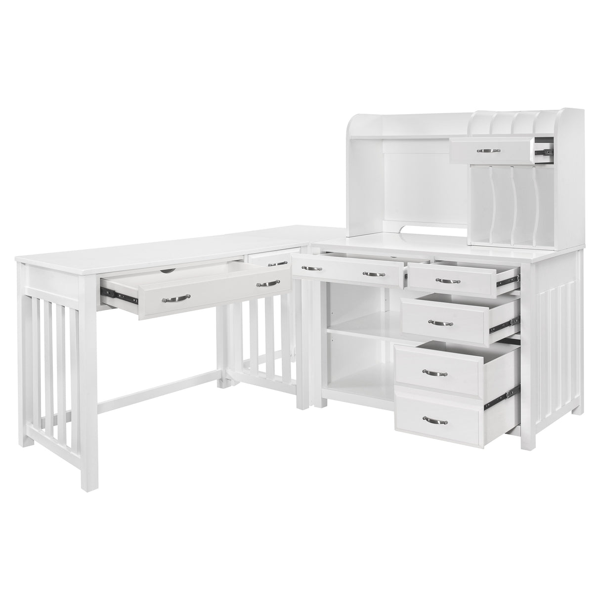 Blanche White 4-Piece Corner Desk from Homelegance - Luna Furniture