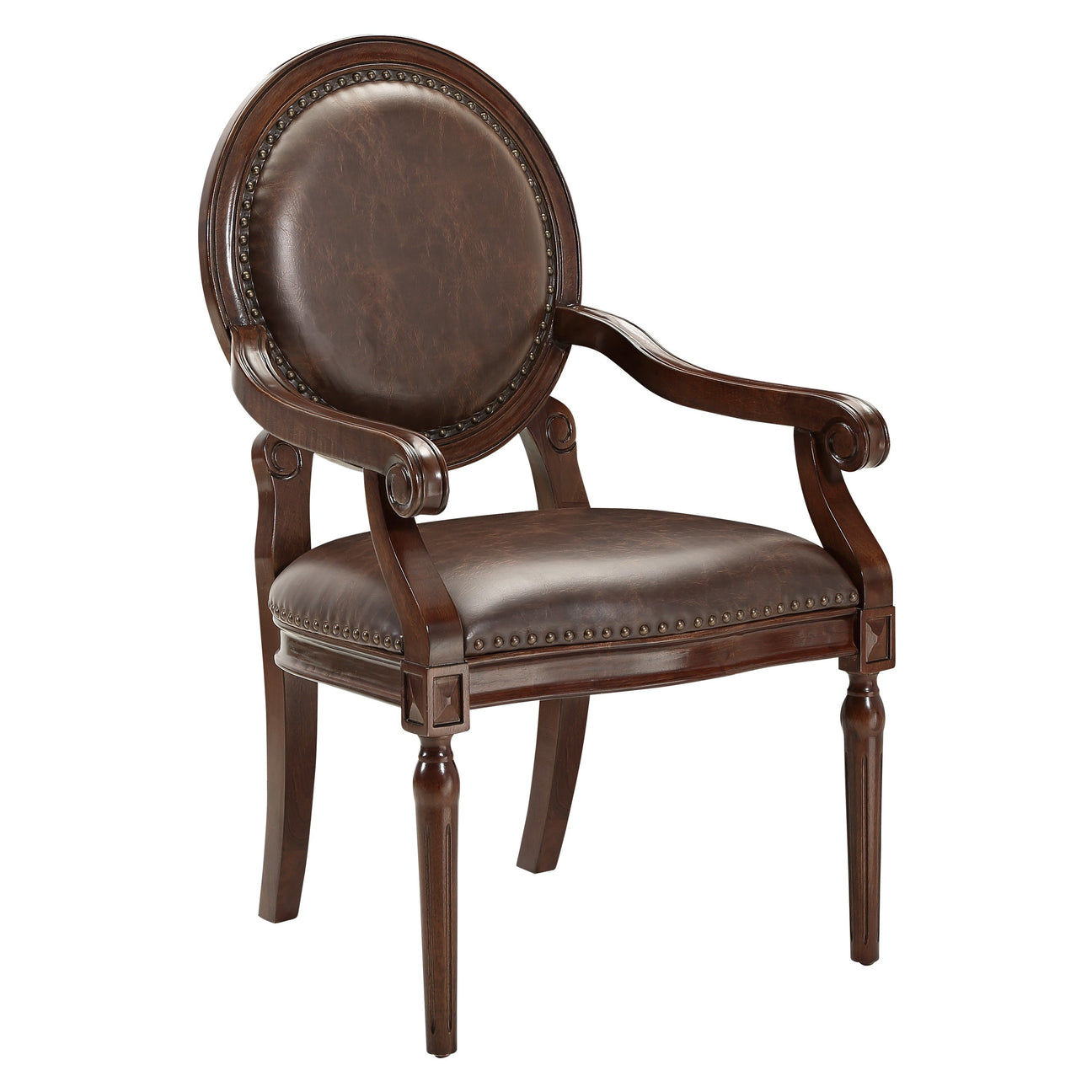 Aldermont Dark Brown Faux Leather Desk Chair from Homelegance - Luna Furniture