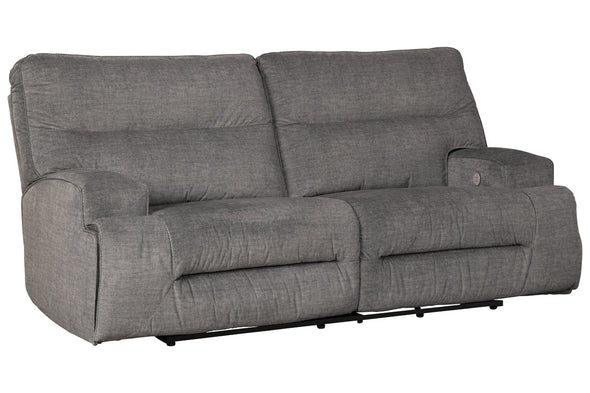 Coombs Charcoal Power Reclining Sofa