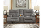 Coombs Charcoal Power Reclining Loveseat with Console
