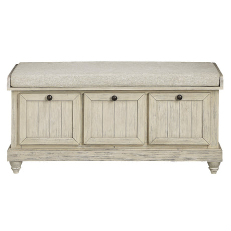 Woodwell Antique White Lift Top Storage Bench from Homelegance - Luna Furniture