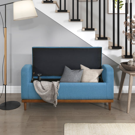 Brigitte Blue Lift Top Storage Bench from Homelegance - Luna Furniture