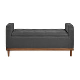 Brigitte Dark Gray Lift Top Storage Bench from Homelegance - Luna Furniture