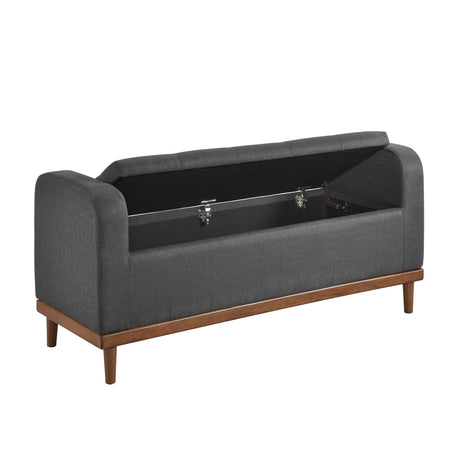 Brigitte Dark Gray Lift Top Storage Bench from Homelegance - Luna Furniture