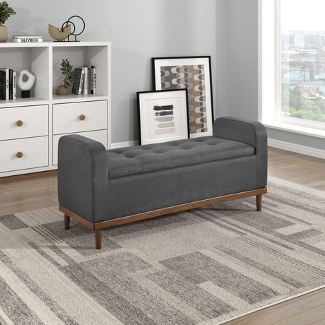 Brigitte Dark Gray Lift Top Storage Bench from Homelegance - Luna Furniture