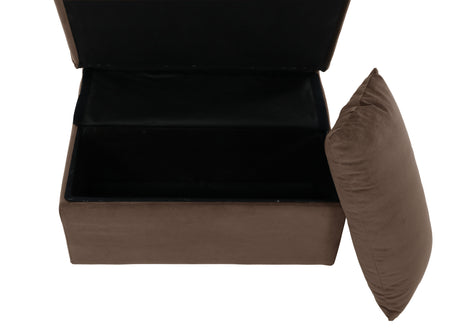 Garrell Brown Velvet Lift Top Storage Bench with Pull-out Bed from Homelegance - Luna Furniture
