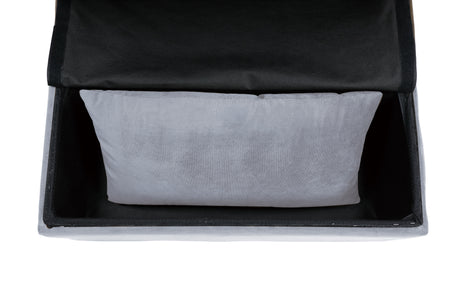 Garrell Gray Velvet Lift Top Storage Bench with Pull-out Bed from Homelegance - Luna Furniture