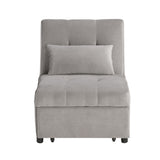 Garrell Brownish Gray Velvet Lift Top Storage Bench with Pull-out Bed from Homelegance - Luna Furniture