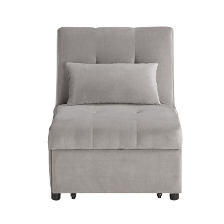 Garrell Brownish Gray Velvet Lift Top Storage Bench with Pull-out Bed from Homelegance - Luna Furniture