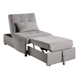 Garrell Brownish Gray Velvet Lift Top Storage Bench with Pull-out Bed from Homelegance - Luna Furniture