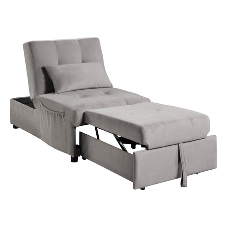 Garrell Brownish Gray Velvet Lift Top Storage Bench with Pull-out Bed from Homelegance - Luna Furniture