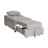 Garrell Brownish Gray Velvet Lift Top Storage Bench with Pull-out Bed from Homelegance - Luna Furniture