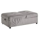 Garrell Brownish Gray Velvet Lift Top Storage Bench with Pull-out Bed from Homelegance - Luna Furniture