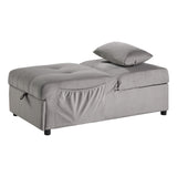 Garrell Brownish Gray Velvet Lift Top Storage Bench with Pull-out Bed from Homelegance - Luna Furniture