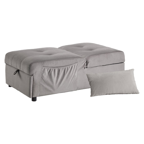 Garrell Brownish Gray Velvet Lift Top Storage Bench with Pull-out Bed from Homelegance - Luna Furniture