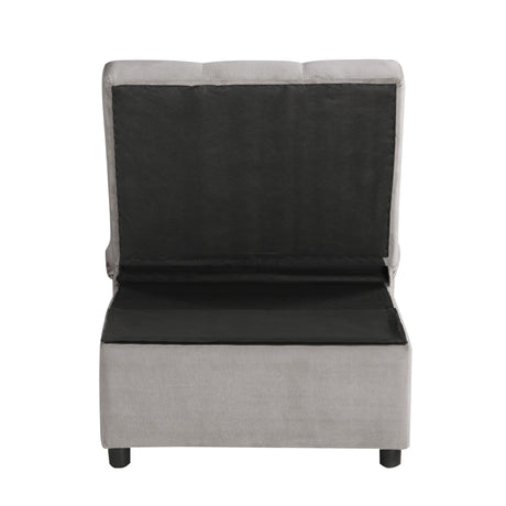 Garrell Brownish Gray Velvet Lift Top Storage Bench with Pull-out Bed from Homelegance - Luna Furniture