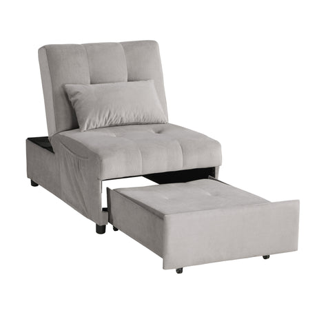 Garrell Brownish Gray Velvet Lift Top Storage Bench with Pull-out Bed from Homelegance - Luna Furniture
