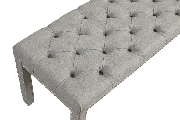 Finley Gray Accent Bench - Luna Furniture