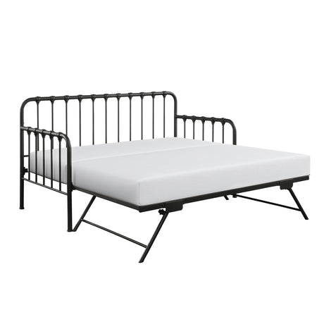 4983MBK-NT DAYBED WITH LIFT-UP TRUNDLE, BLACK, 3A - Luna Furniture