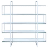 Elmer Clear and Chrome 5-Shelf Bookcase from Coaster - Luna Furniture