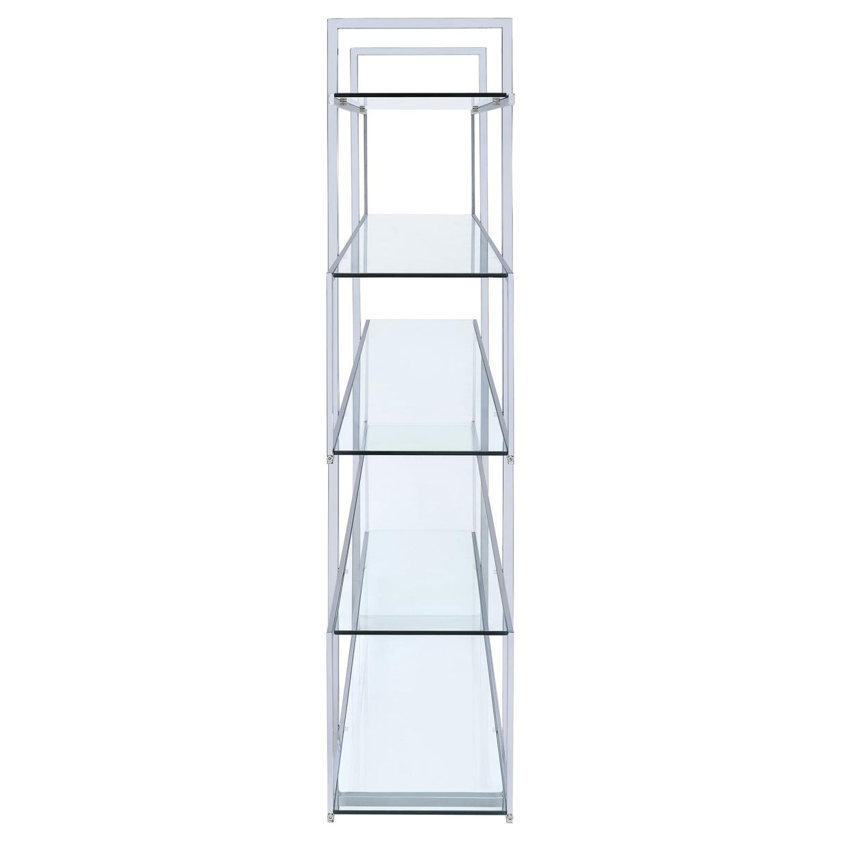 Elmer Clear and Chrome 5-Shelf Bookcase from Coaster - Luna Furniture