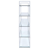 Elmer Clear and Chrome 5-Shelf Bookcase from Coaster - Luna Furniture