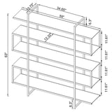 5-shelf Bookcase Chrome and Clear - 801304 - Luna Furniture