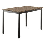 Flannery Black/Brown Faux Marble-Top Dining Table