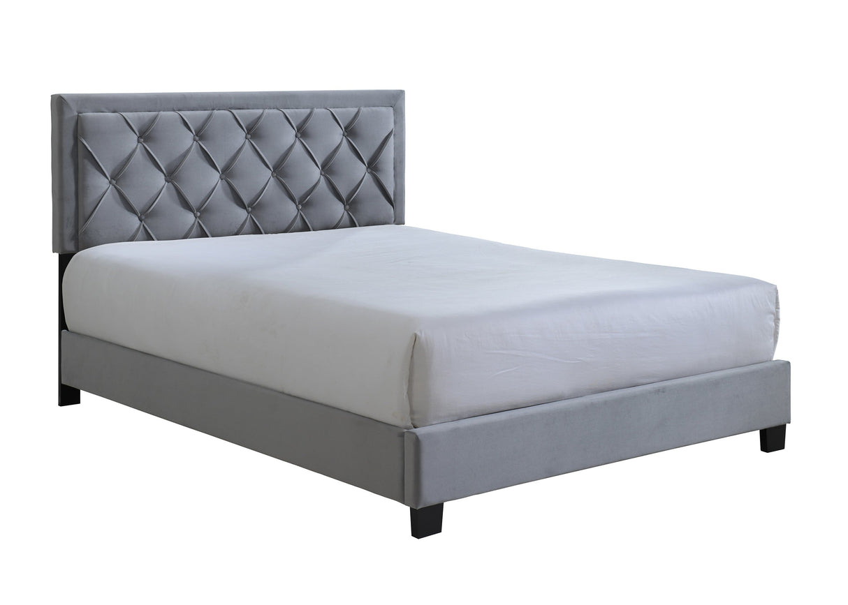 Danzy Gray Queen Upholstered Panel Bed