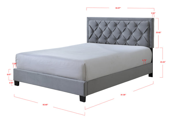 Danzy Gray King Upholstered Panel Bed