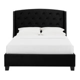 Eva Black Velvet King Upholstered Bed from Crown Mark - Luna Furniture