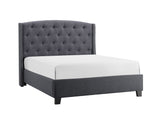 Eva Gray Queen Upholstered Bed from Crown Mark - Luna Furniture