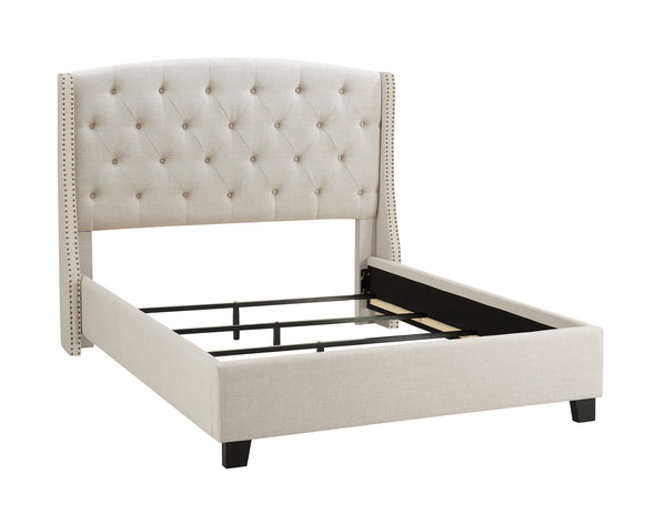 Eva Ivory King Upholstered Bed - Luna Furniture