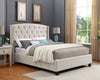 Eva Ivory Queen Upholstered Bed - Luna Furniture