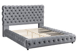 Flory Gray Queen Upholstered Platform Bed from Crown Mark - Luna Furniture