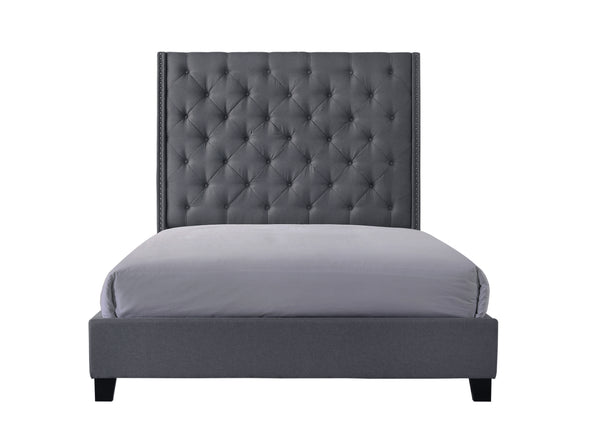 Chantilly Gray Queen Upholstered Bed - Luna Furniture