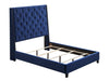 Chantilly Royal Blue Velvet King Upholstered Bed