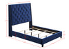 Chantilly Royal Blue Velvet King Upholstered Bed